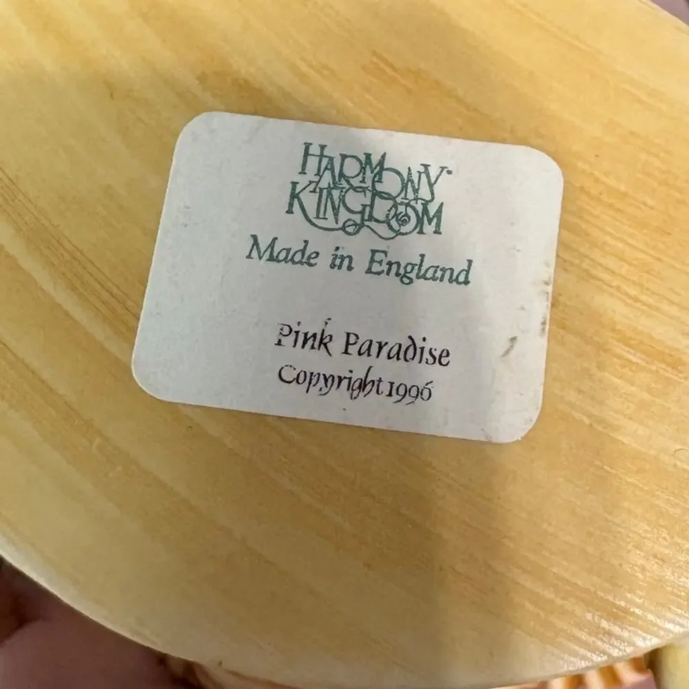 Vintage Retired 1993 Harmony Kingdom Pink Paradise Made in England Trinket Box